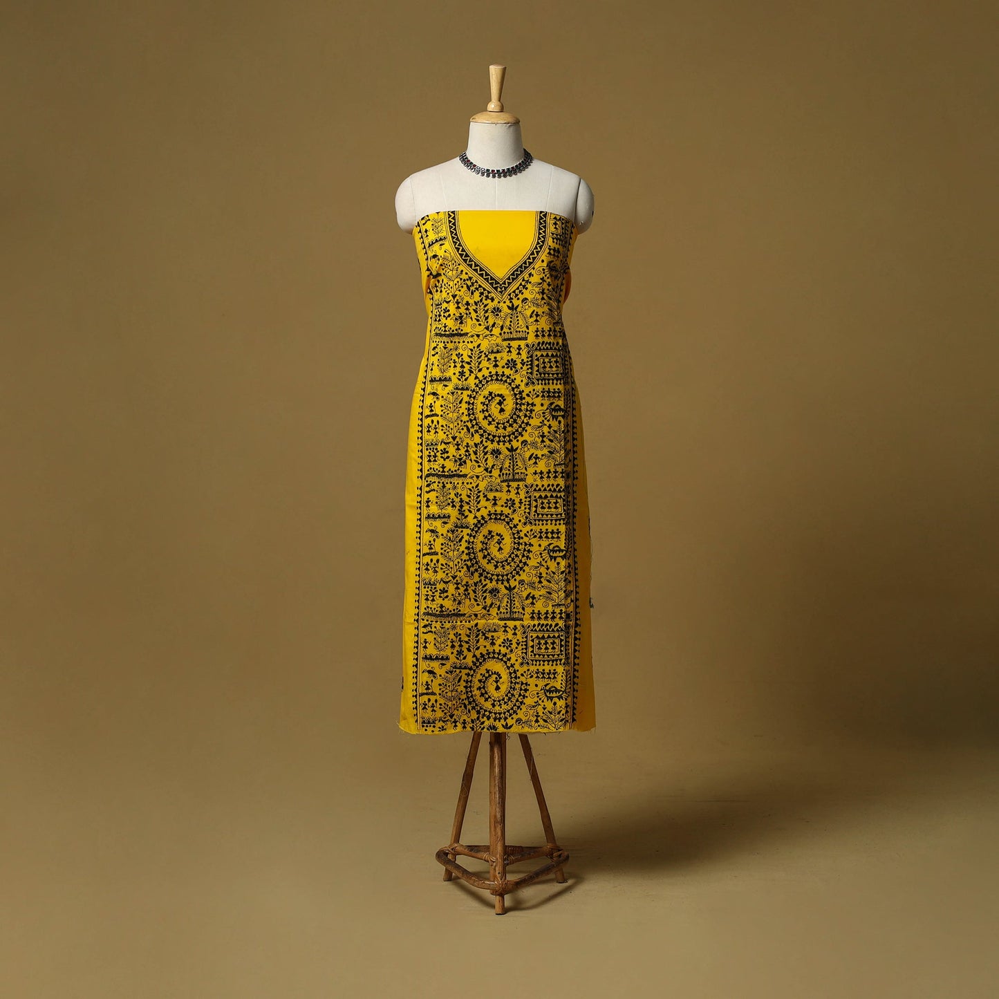 Bengal kantha hand embroidered unstitched kurta material