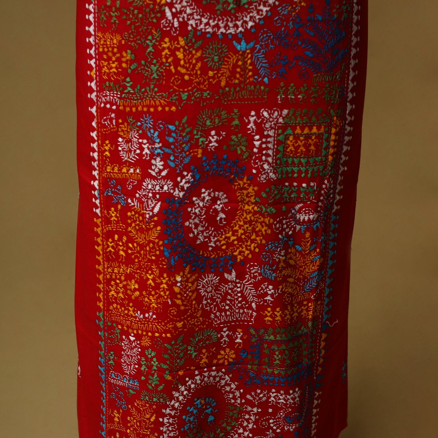 Bengal kantha hand embroidered unstitched kurta material