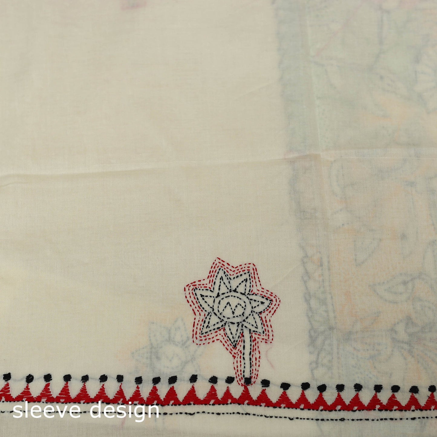 Bengal kantha hand embroidered unstitched kurta material