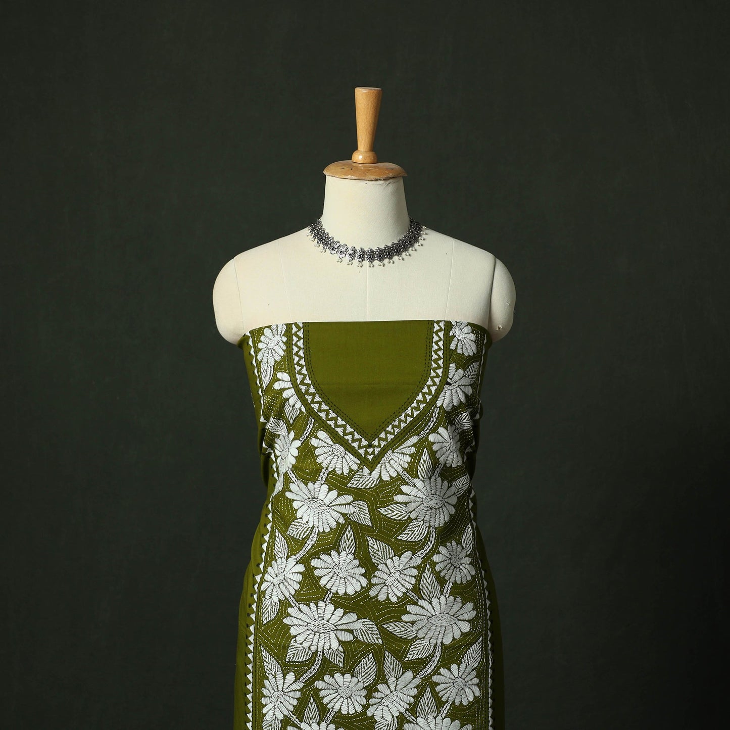 Bengal nakshi kantha hand embroidered cotton unstitched
