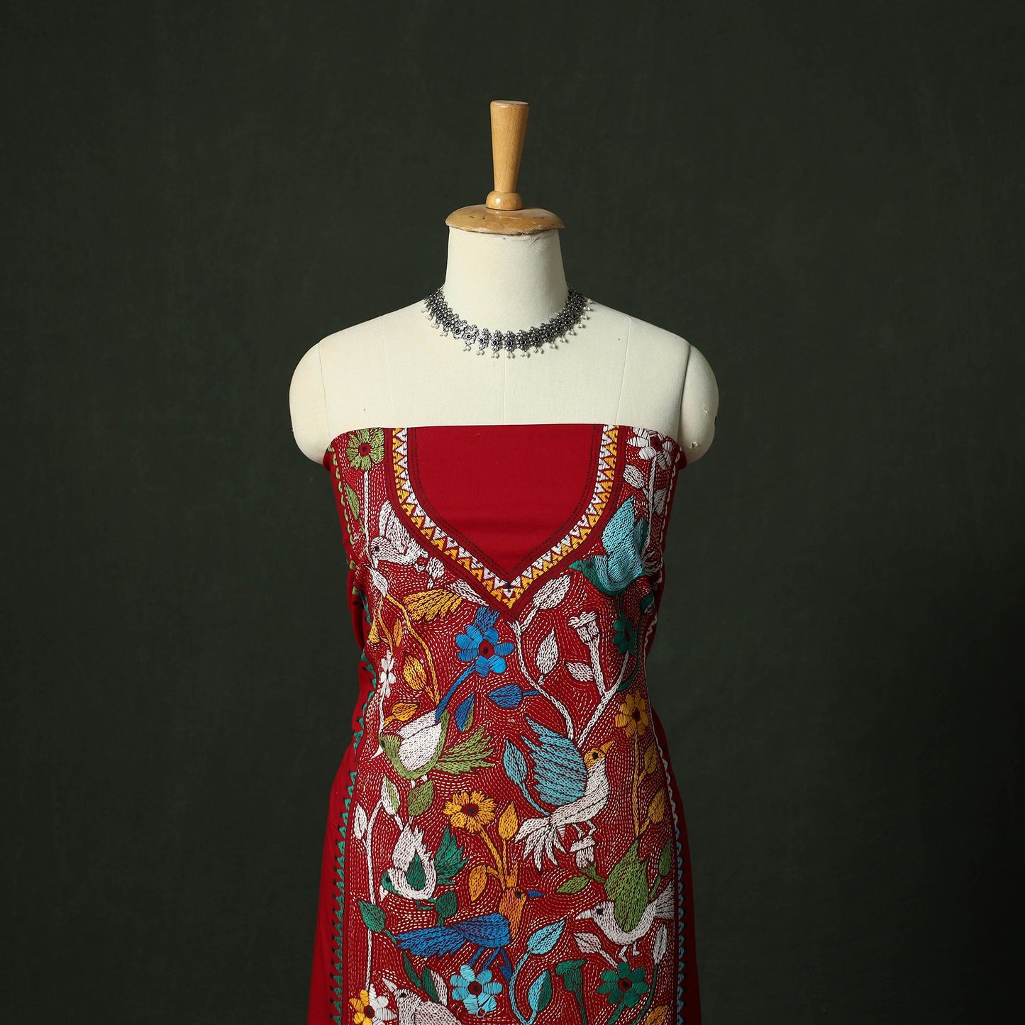 Bengal nakshi kantha hand embroidered cotton unstitched
