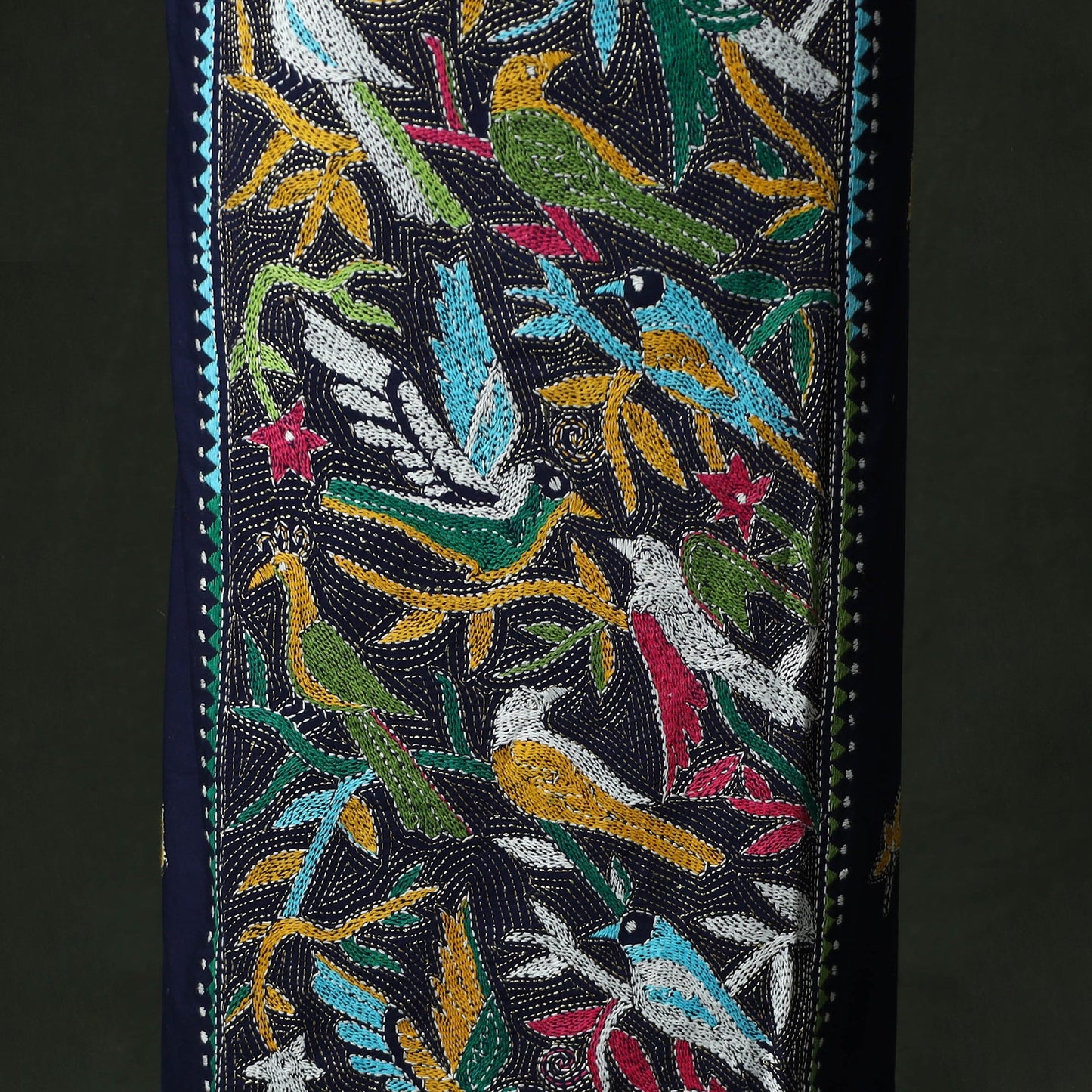 Bengal nakshi kantha hand embroidered cotton unstitched