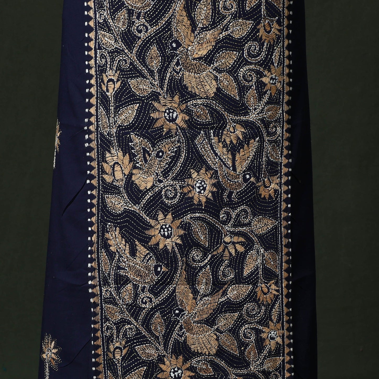 Bengal nakshi kantha hand embroidered cotton unstitched