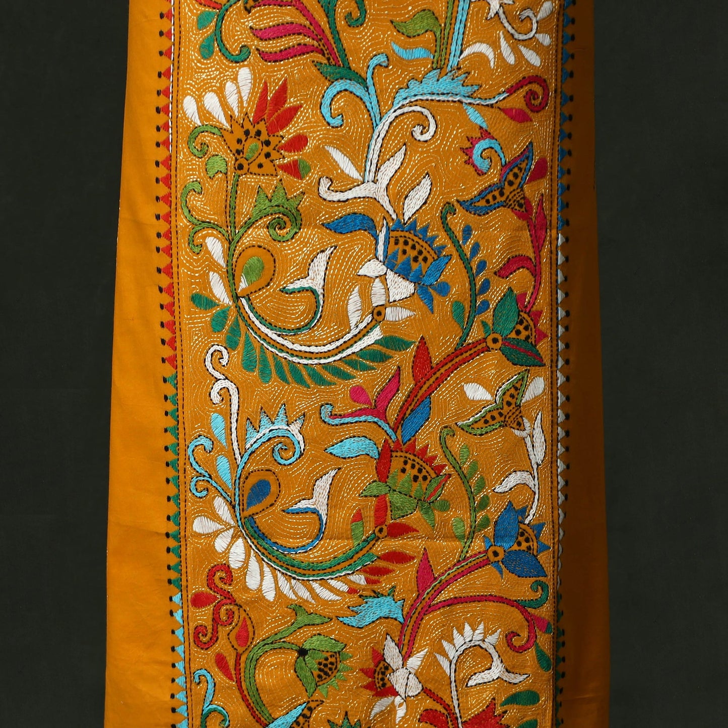 Bengal nakshi kantha hand embroidered cotton unstitched