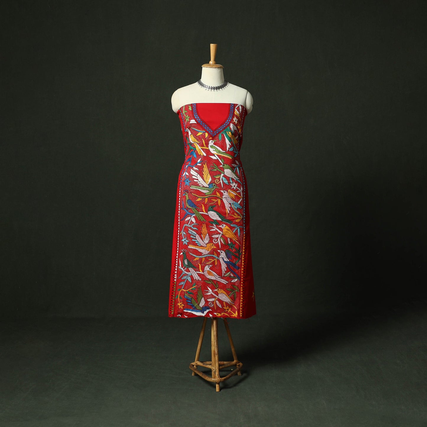 Bengal nakshi kantha hand embroidered cotton unstitched