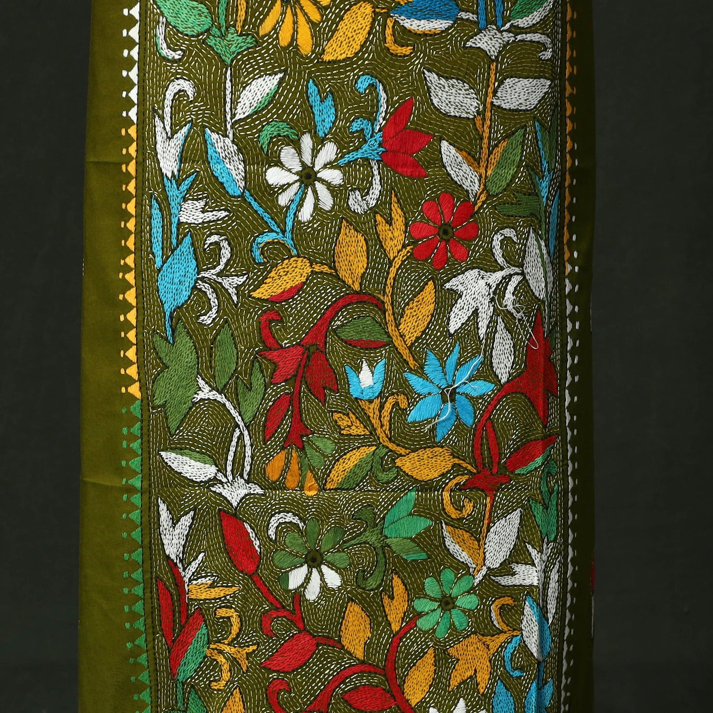 Bengal nakshi kantha hand embroidered cotton unstitched