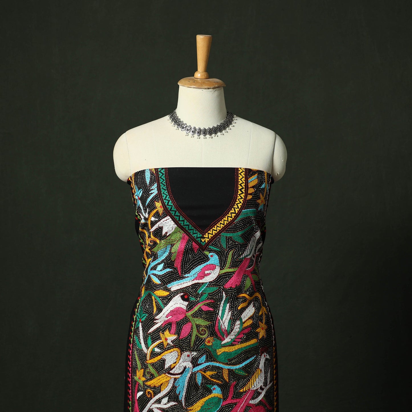 Bengal nakshi kantha hand embroidered cotton unstitched