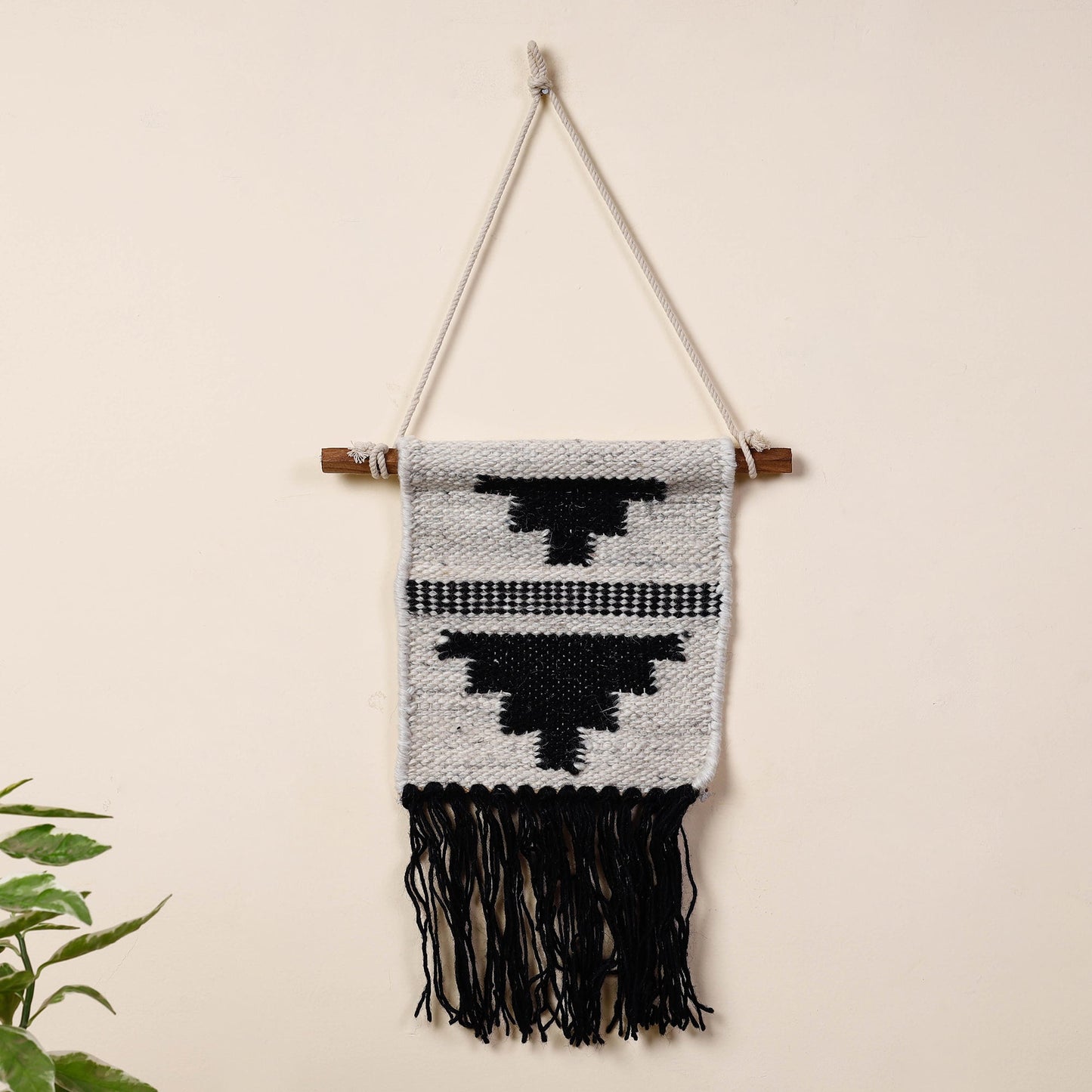 Geometric Hand Woven Wool Wall Hanging