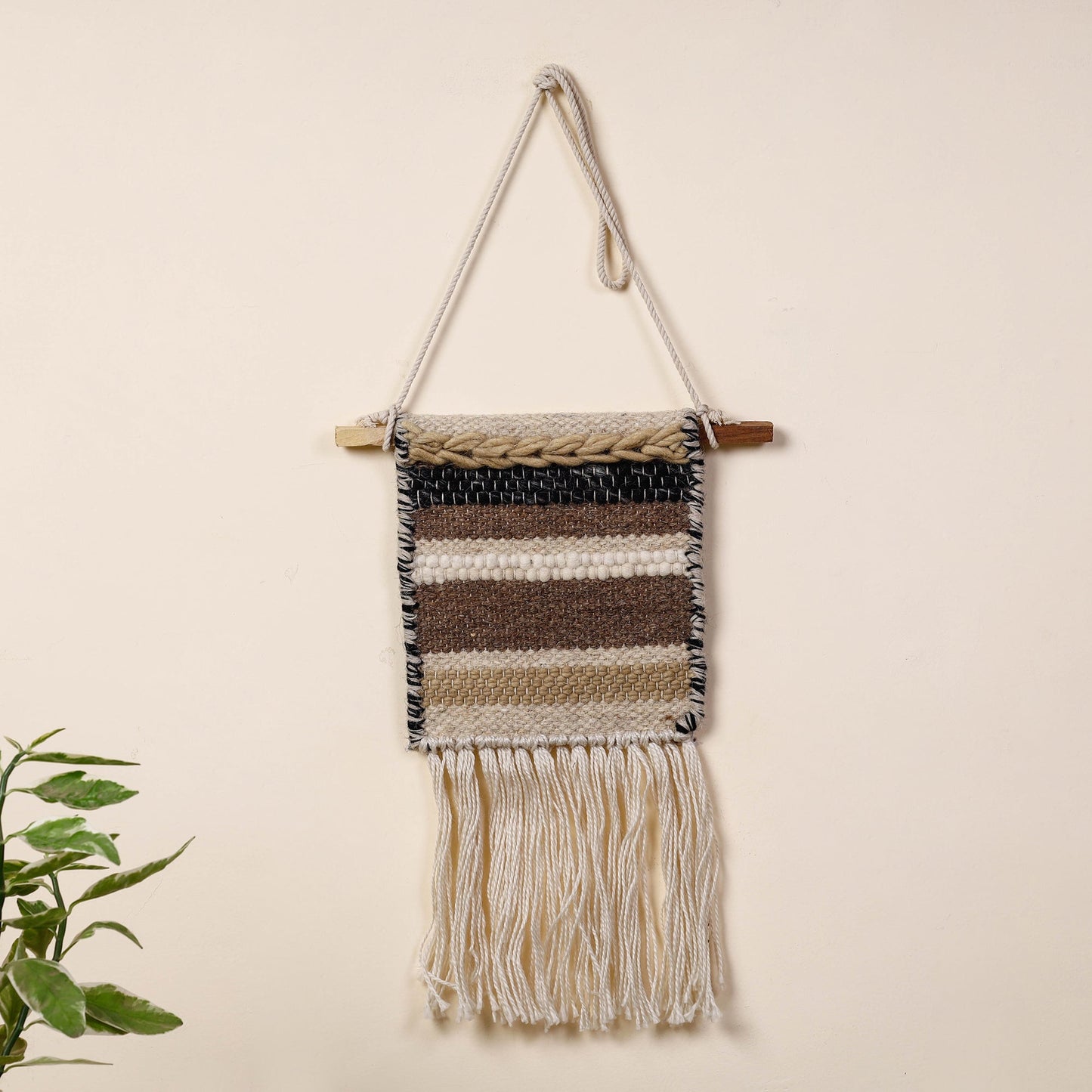 Geometric Hand Woven Wool Wall Hanging