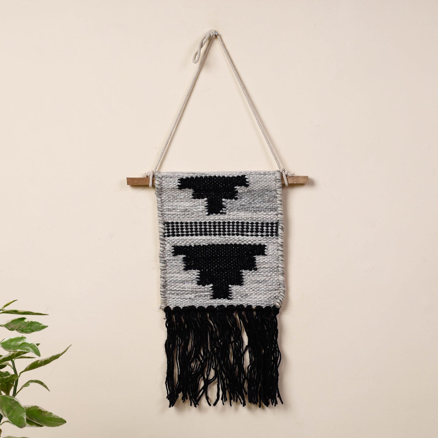 Geometric Hand Woven Wool Wall Hanging