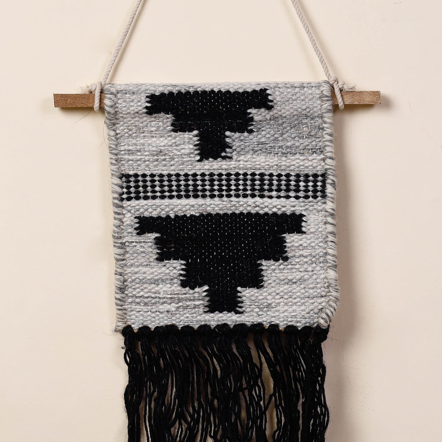 Geometric Hand Woven Wool Wall Hanging