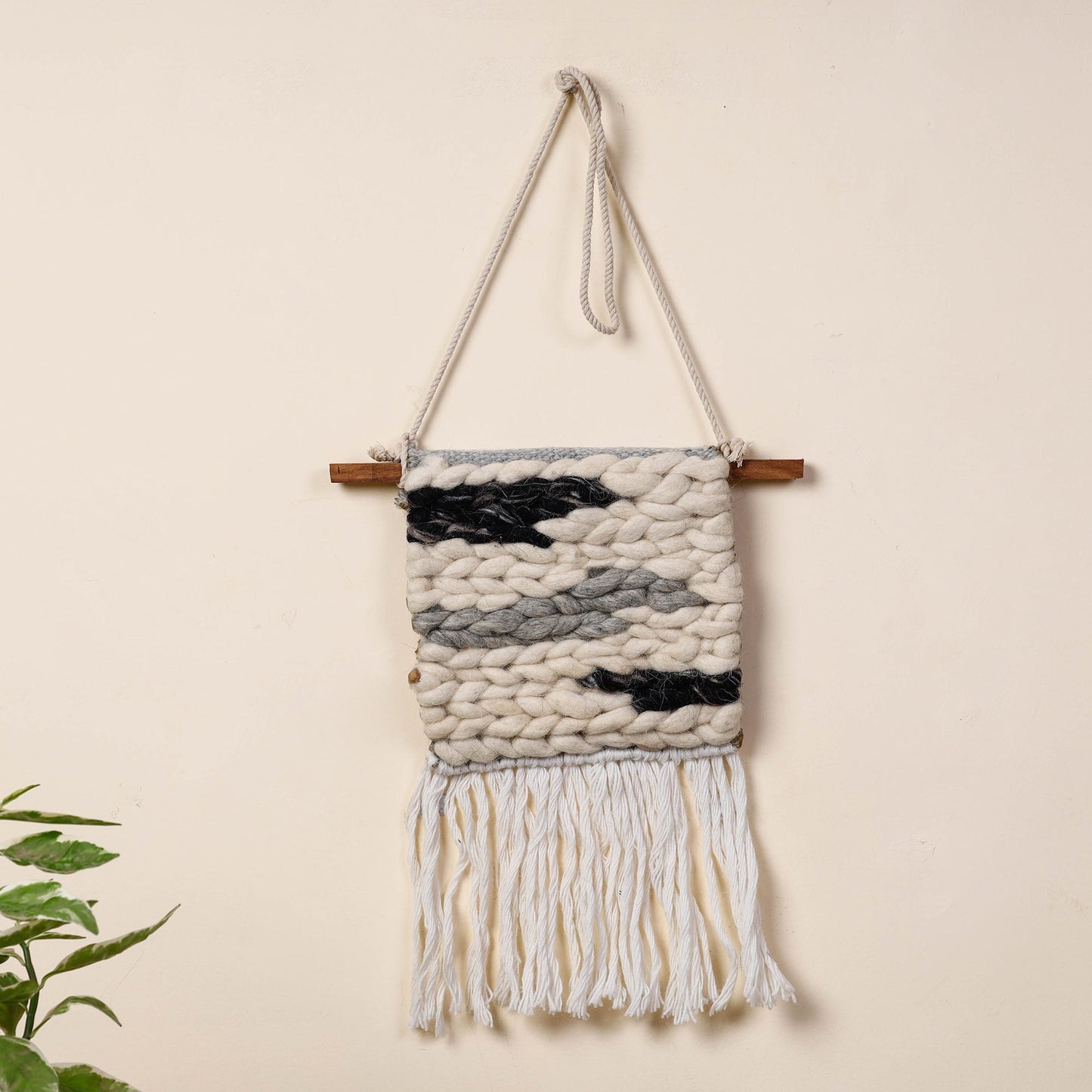 Geometric Hand Woven Wool Wall Hanging