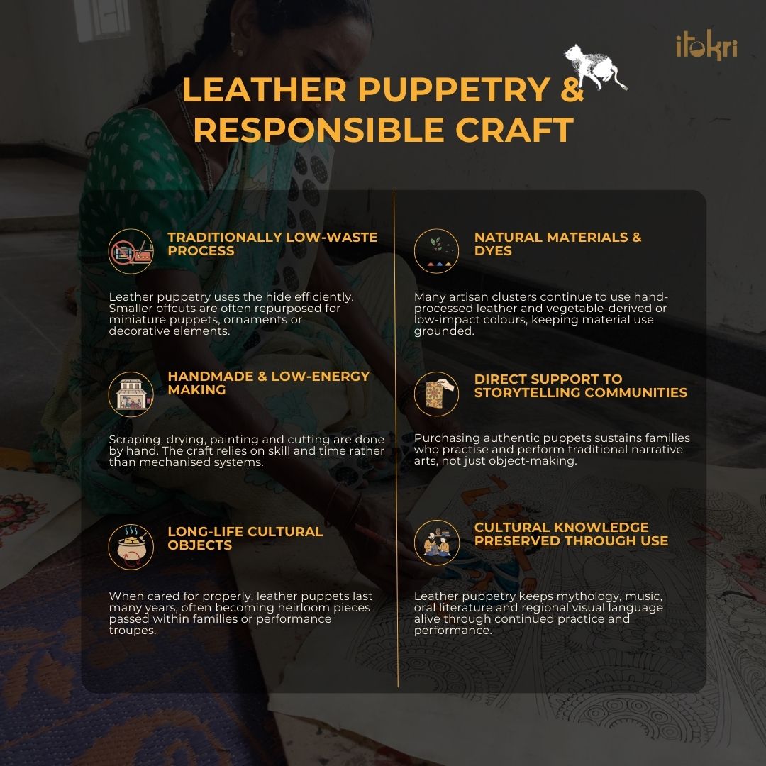 Bhima - tholu bommalata leather puppet (16 x 10 in)