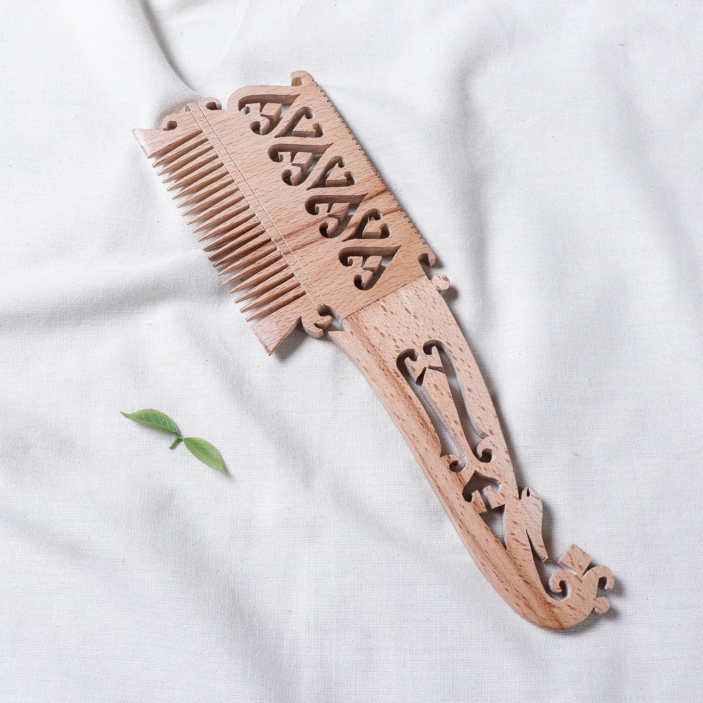 Bijnor Hand Carved Steam Beech Wood Comb (Large) Online in India