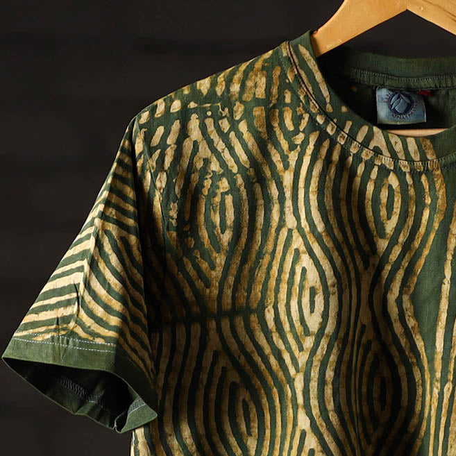 Buy Bindaas Block Art Printed Cotton Unisex Round Neck T-shirt