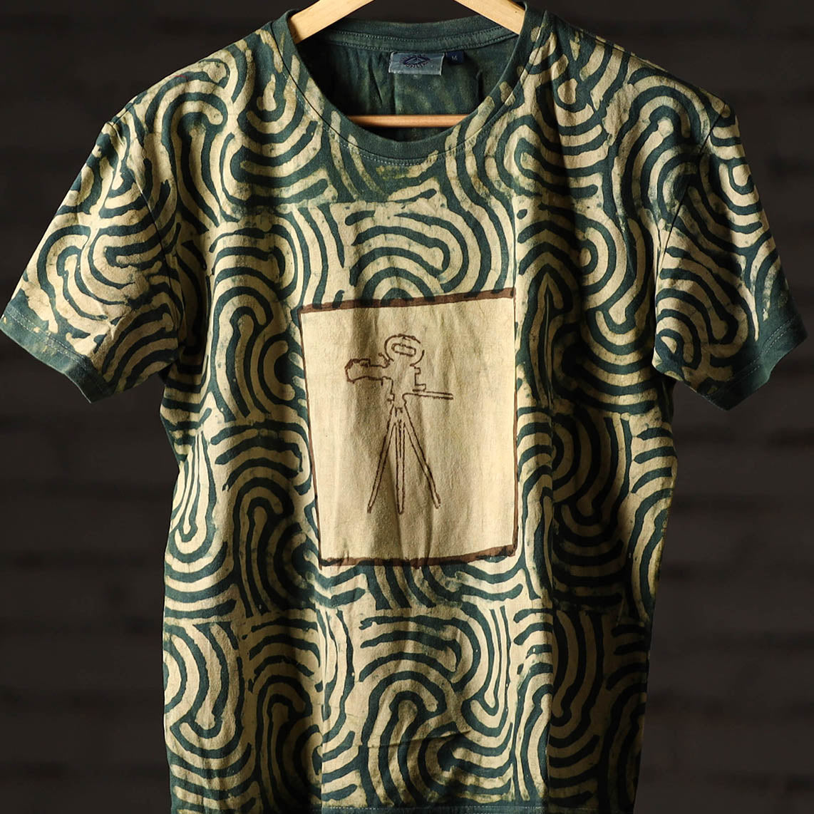 Buy Bindaas Block Art Printed Cotton Unisex Round Neck T-shirt