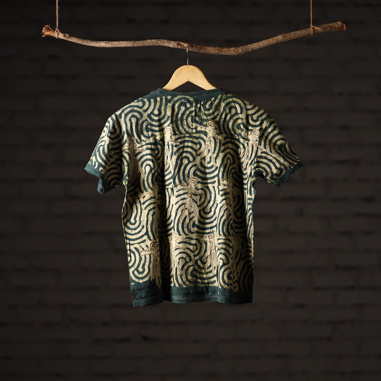 Buy Bindaas Block Art Printed Cotton Unisex Round Neck T-shirt