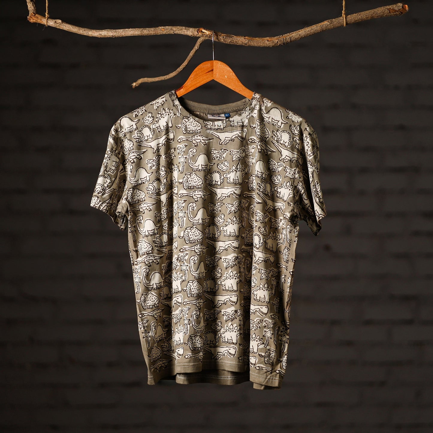 Bindaas Block Art Printed Cotton Round Neck T-shirt