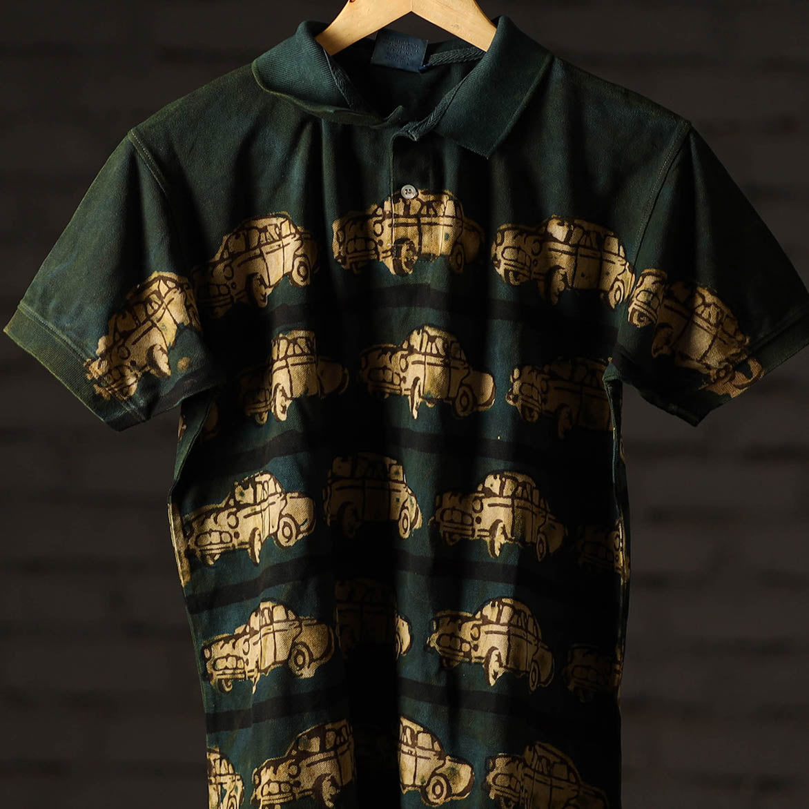 Bindaas natural dyed art unisex polo collar t-shirt 64