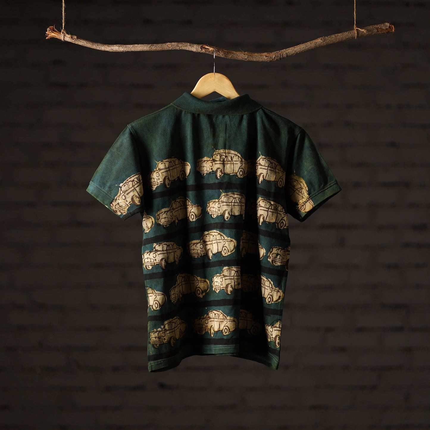 Bindaas natural dyed art unisex polo collar t-shirt 64