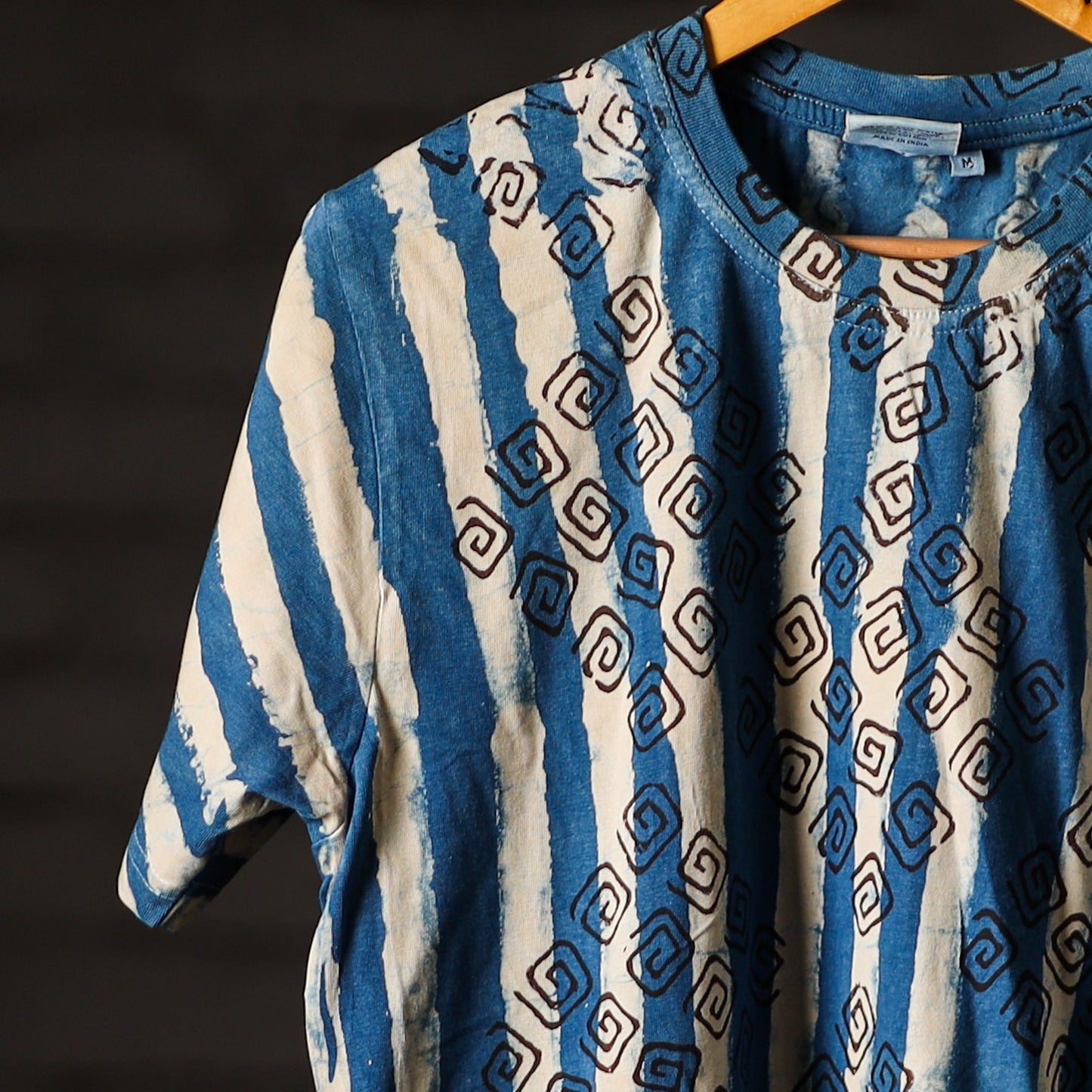 Bindaas natural dyed art unisex round neck t-shirt in pure