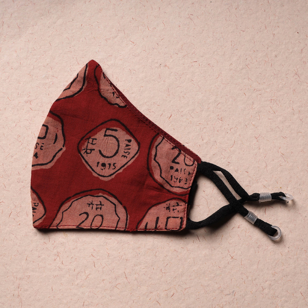 Bindass Block Printed Cotton 3 Layer Snug Fit Face Cover