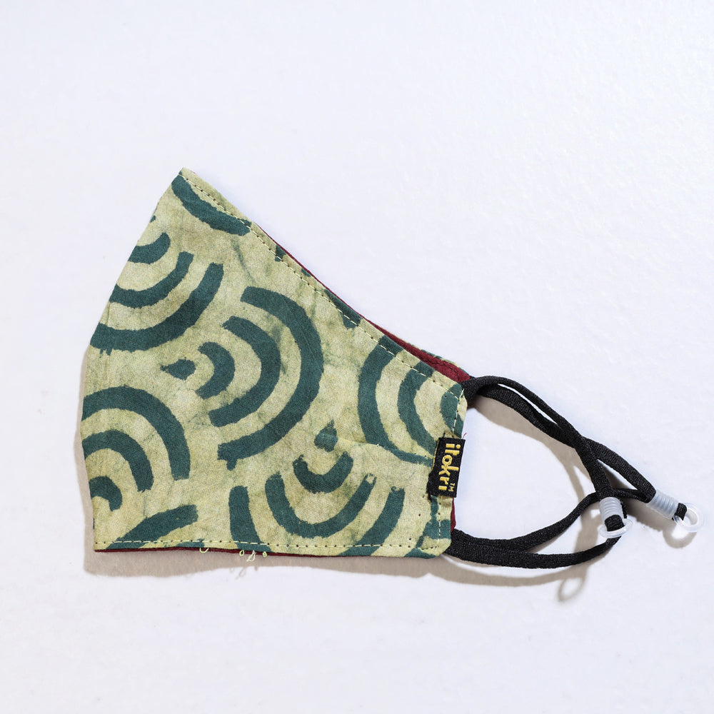 Bindass Block Printed Cotton 3 Layer Snug Fit Face Cover