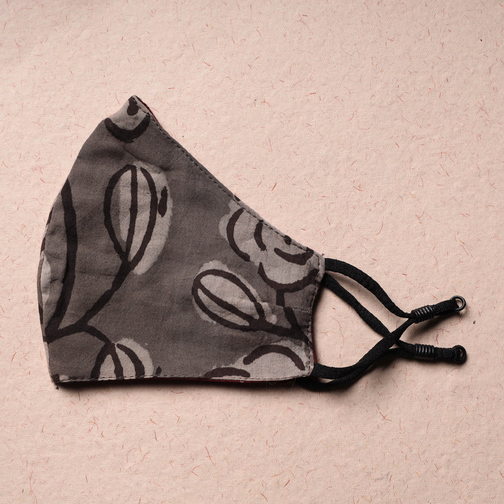 Bindass Block Printed Cotton 3 Layer Snug Fit Face Cover