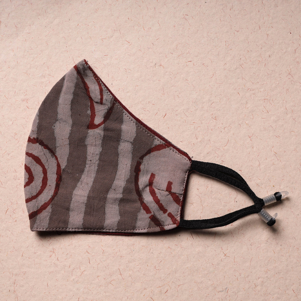 Bindass Block Printed Cotton 3 Layer Snug Fit Face Cover