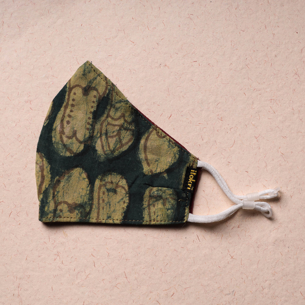 Bindass Block Printed Cotton 3 Layer Snug Fit Face Cover