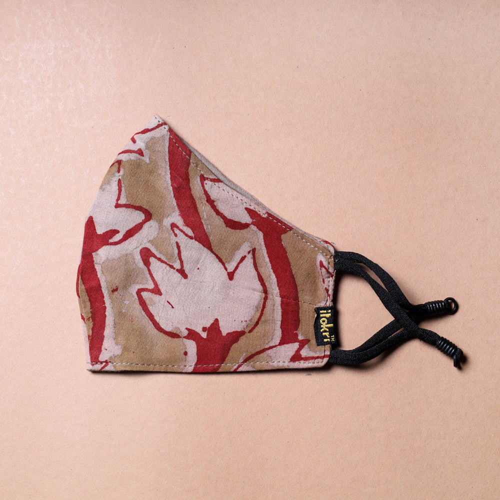 Bindass Block Printed Cotton 3 Layer Snug Fit Face Cover
