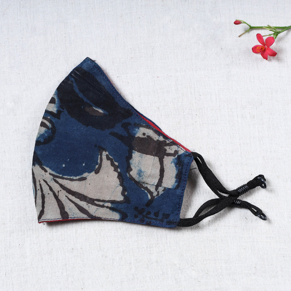 Bindaas Block Printed Cotton Snug Fit Face Cover