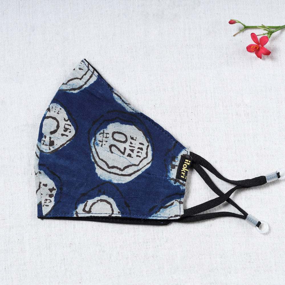 Bindaas Block Printed Cotton Snug Fit Face Cover