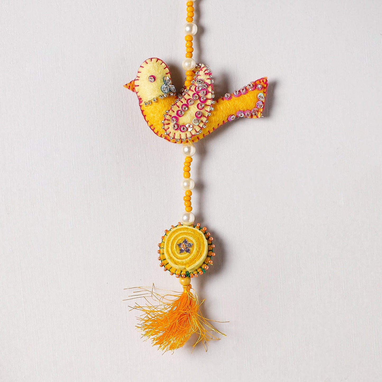 Buy Bird - Handmade Felt & Beadwork Wall Hanging