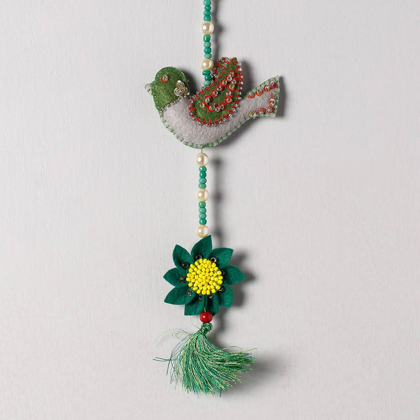Buy Bird - Handmade Felt & Beadwork Wall Hanging