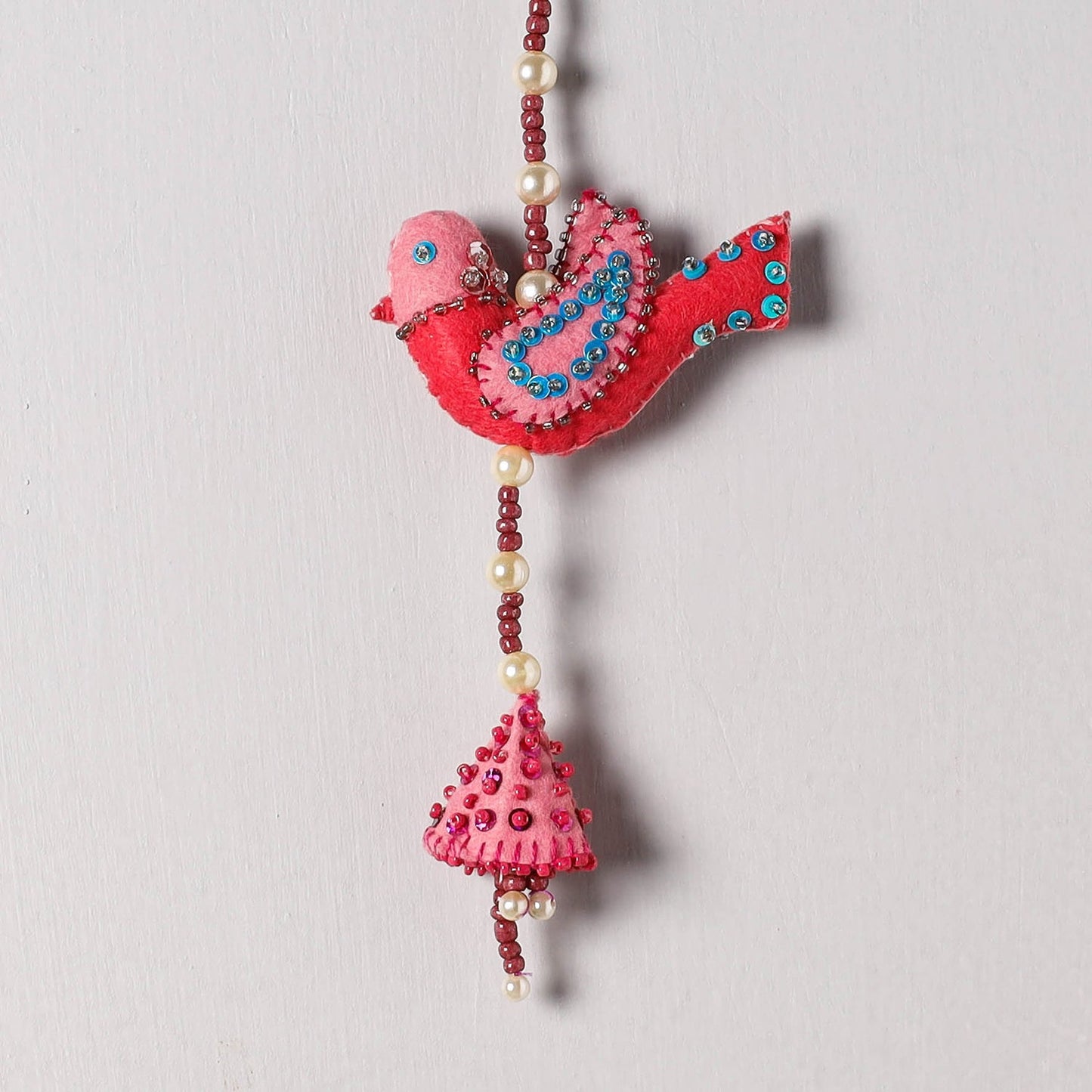 Buy Bird - Handmade Felt & Beadwork Wall Hanging