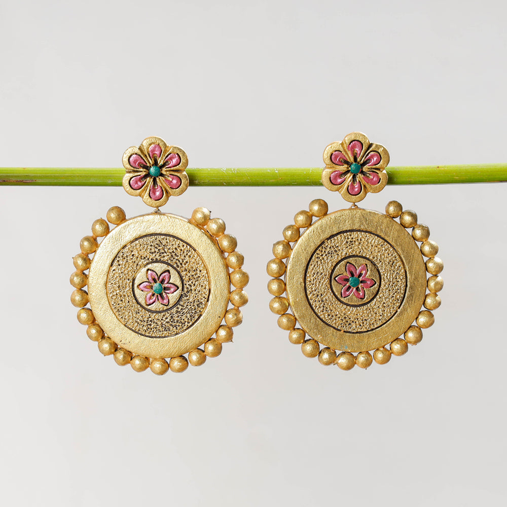 Bishnupur Handpainted Terracotta Earrings Online at iTokri.com