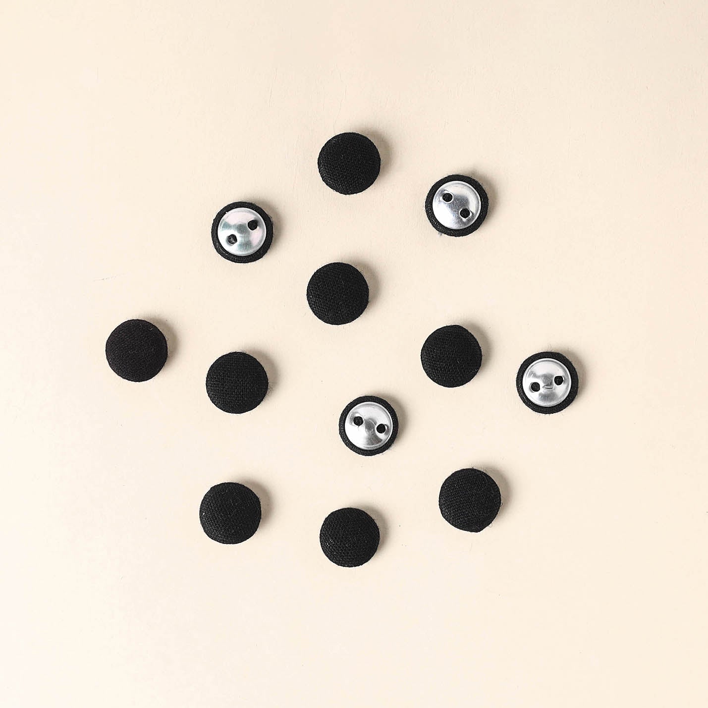 Black Handmade Fabric Button Small at iTokri