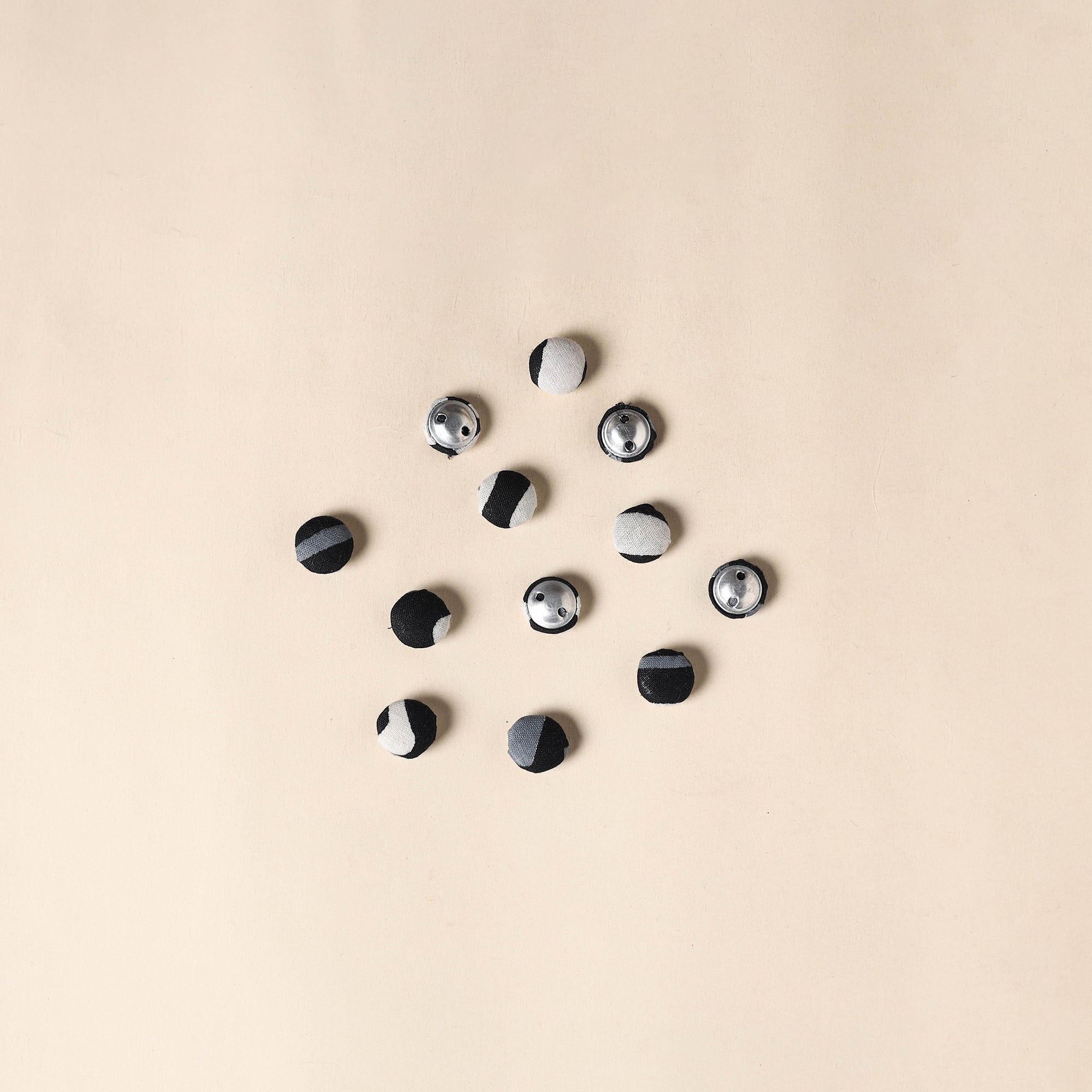 Black - 1.5cm Handmade Fabric Button Small (Set Of 12) 51 main image 0