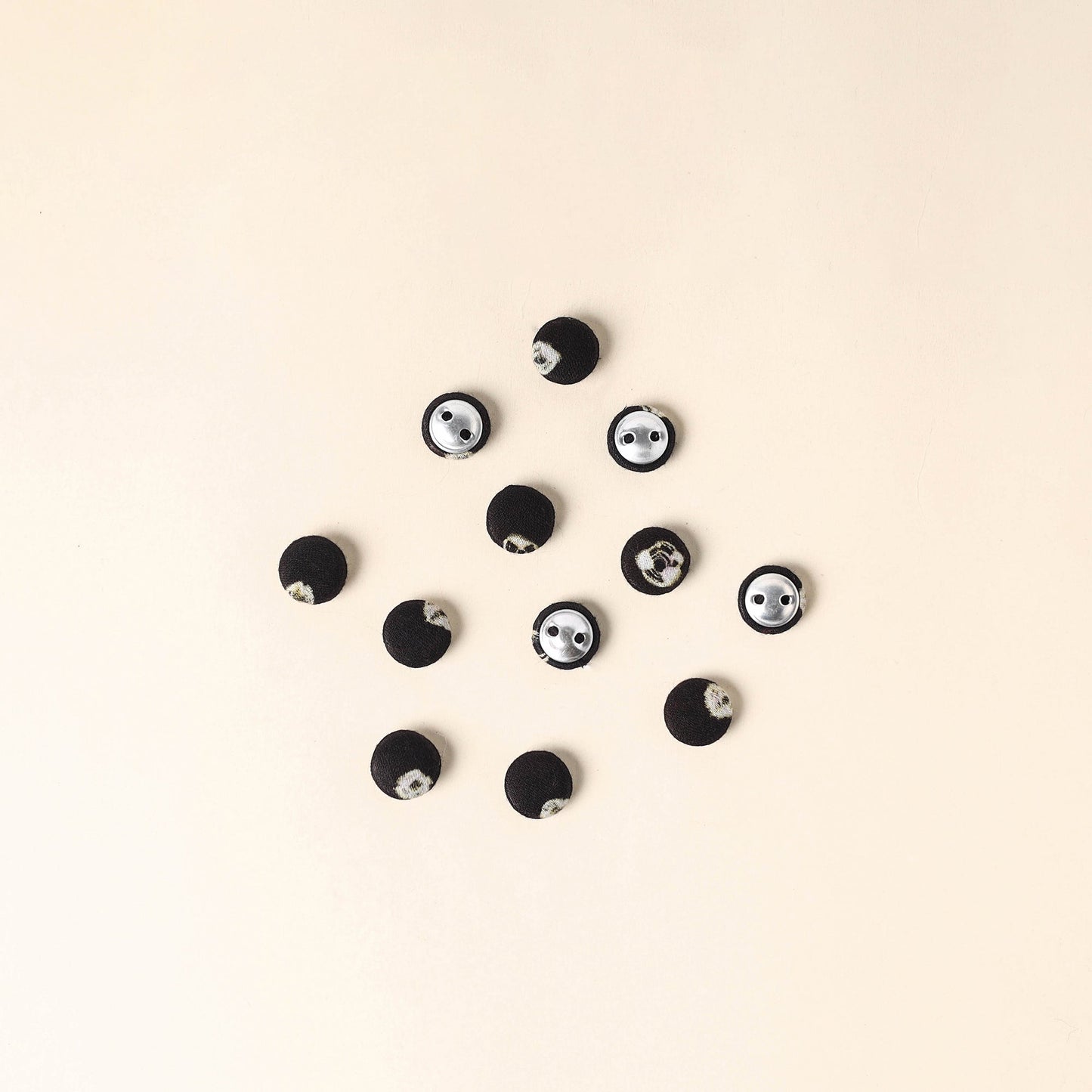 Black Handmade Fabric Button Small at iTokri