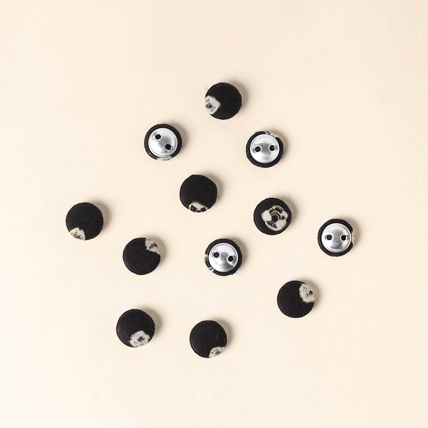 Black Handmade Fabric Button Small at iTokri