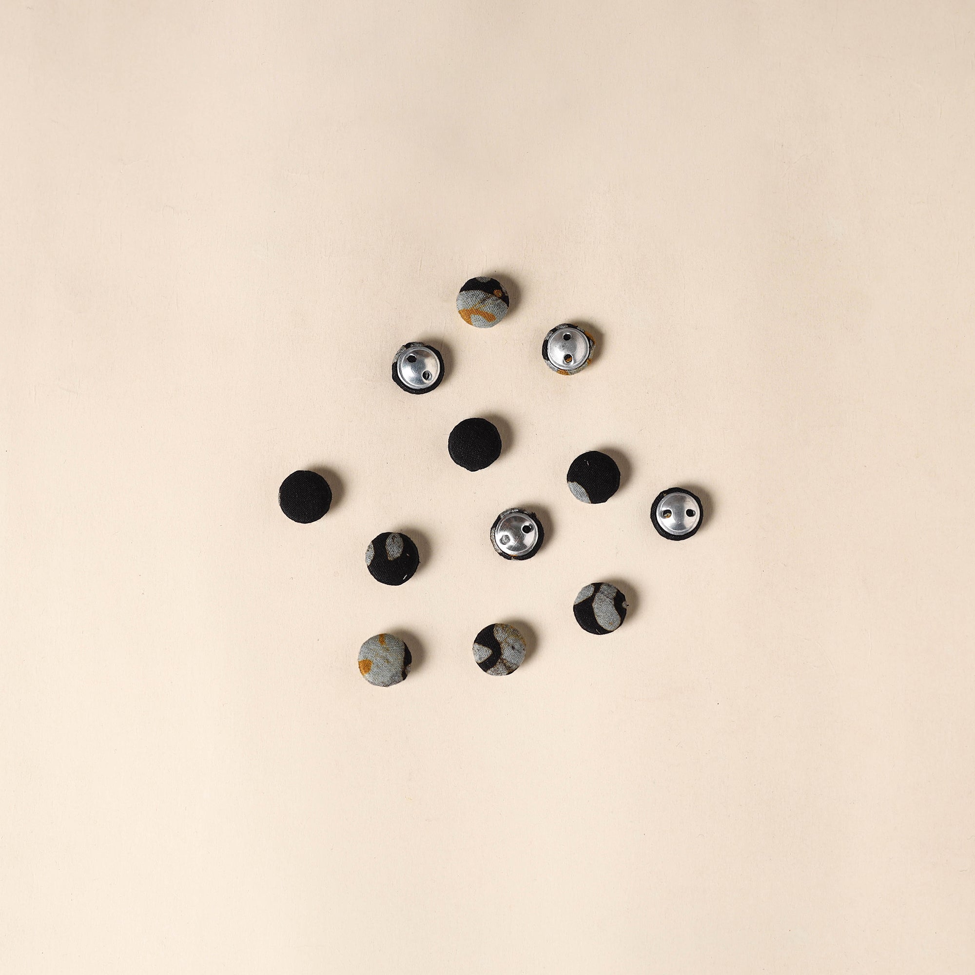 Black - 1.5cm Handmade Fabric Button Small (Set Of 12) 46 main image 1