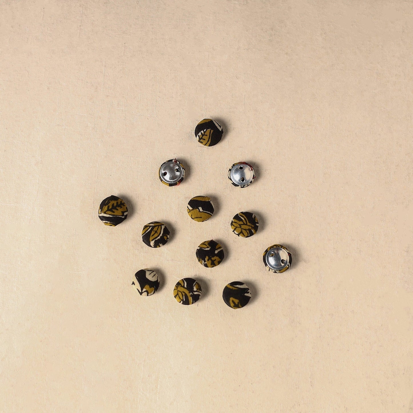 1.5cm handmade fabric small button (set of 12) 07