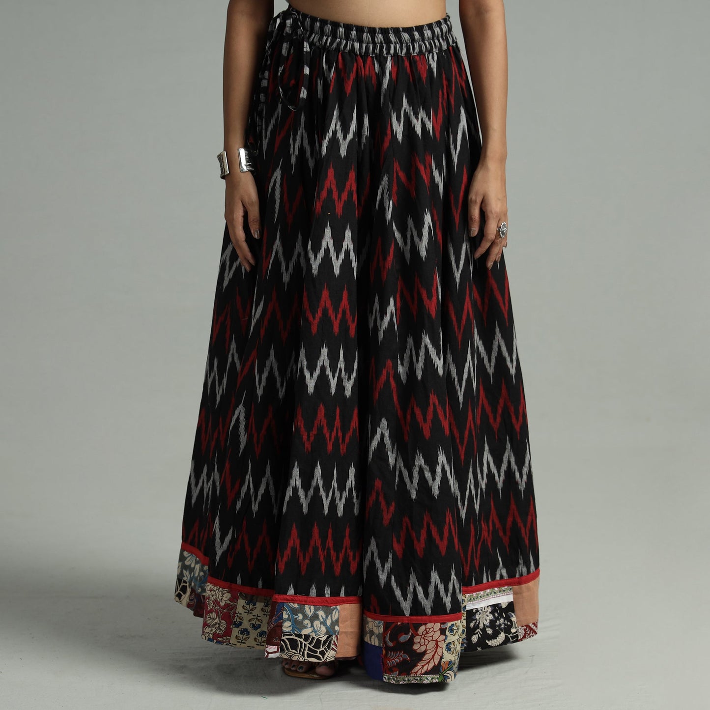 Black - 24 kali cotton pochampally ikat skirt 08