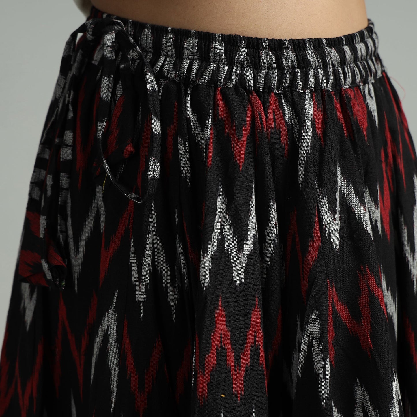Black - 24 kali cotton pochampally ikat skirt 08