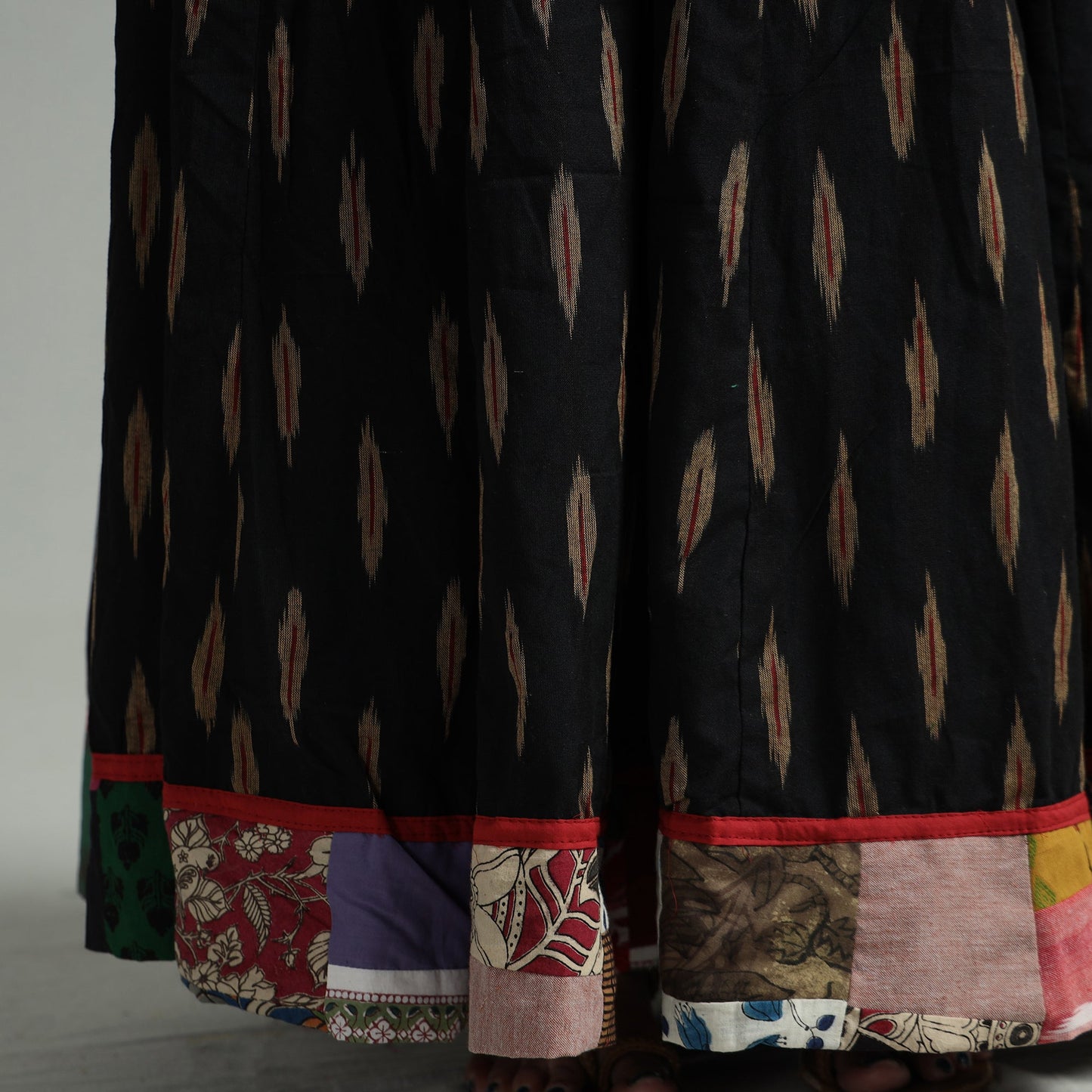 Black - 24 kali cotton pochampally ikat skirt 16