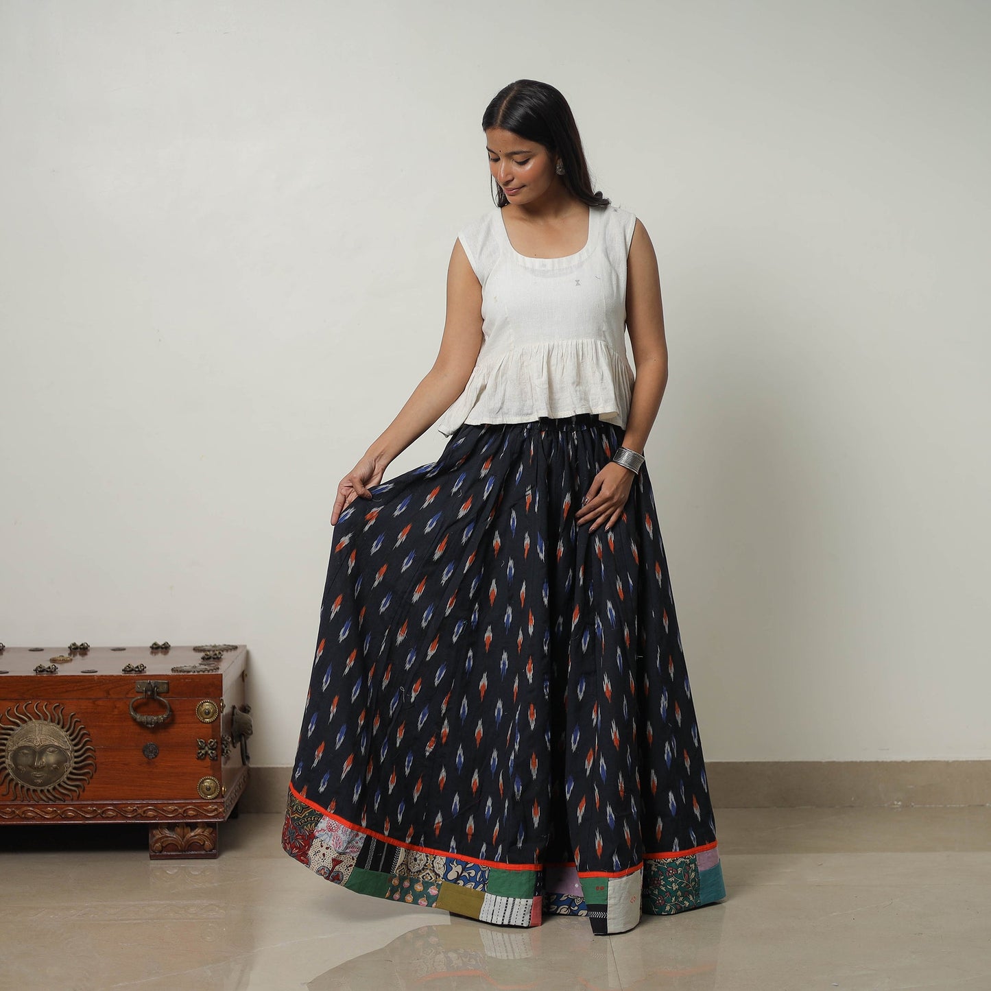 24 Kali Cotton Pochampally Ikat Skirt
