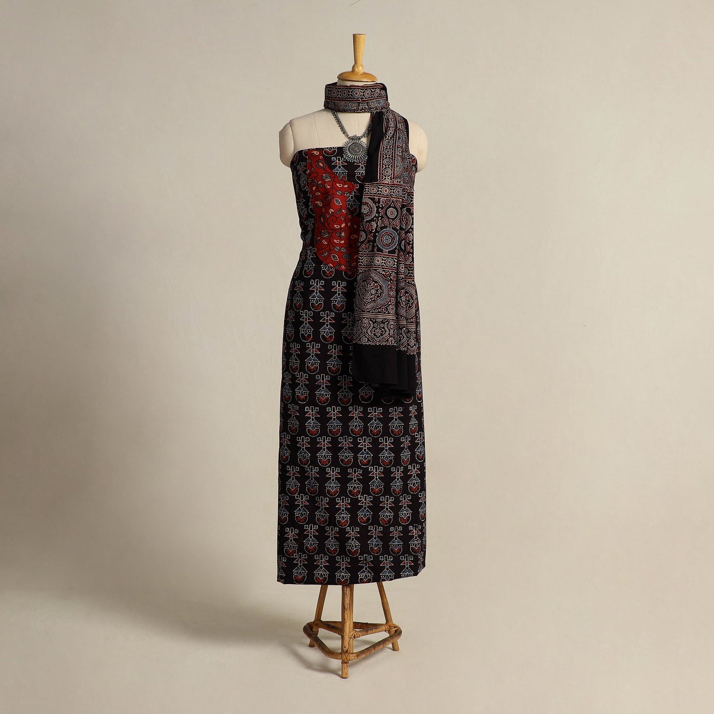 Buy 2pc Block Print Ajrakh Dress Material