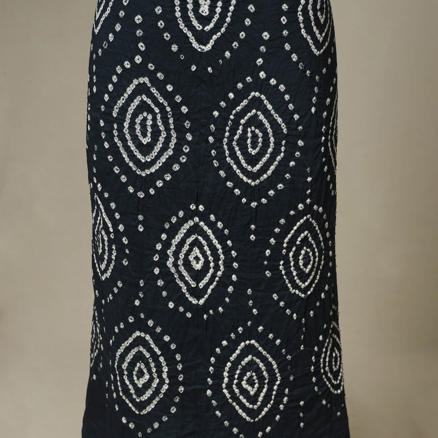 Black - 3pc kutch tie-dye satin cotton unstitched bandhani