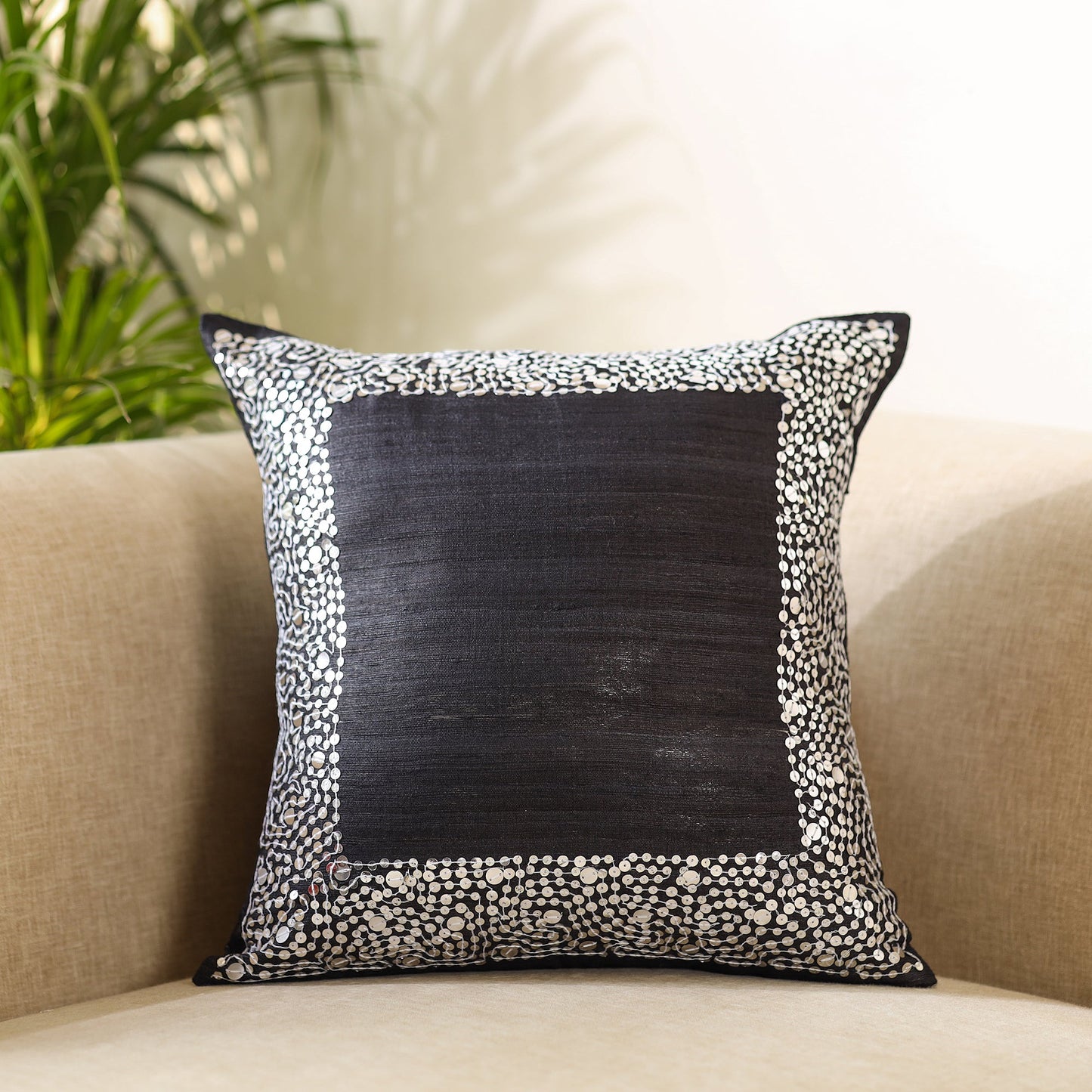 Aari Embroidery Cushion Cover